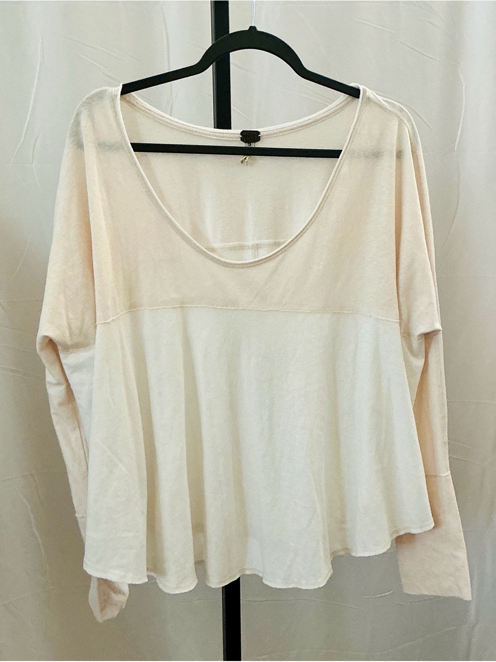 Free People We The Free Ivory Colorblock Oversized Top L